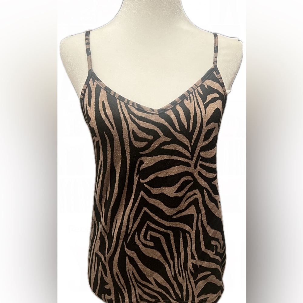 Zebra Print Spaghetti Strap Top